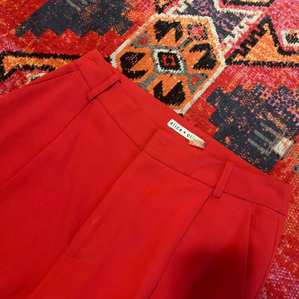 Alice + Olivia red, wide leg trousers - Picture 4 of 4